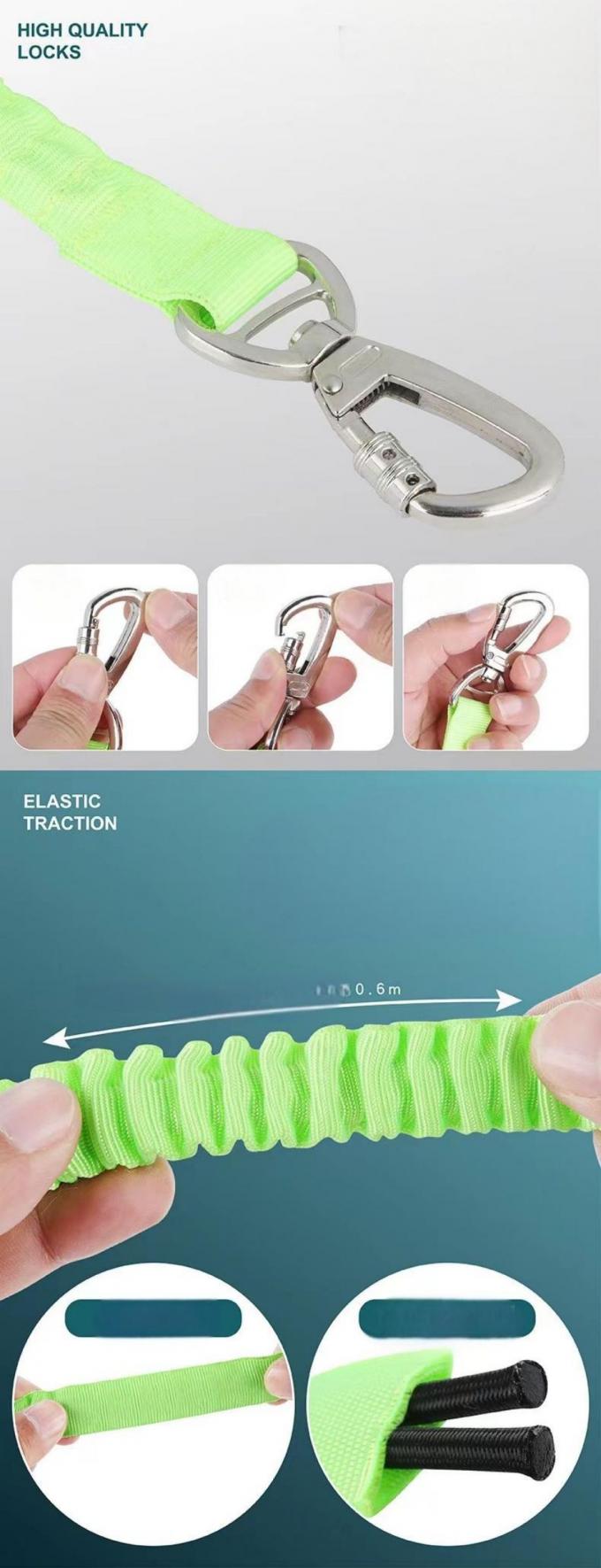 Elastic Leash para perros a prueba de explosiones de aleación de plata Entrenamiento de gancho, seguridad del automóvil 5