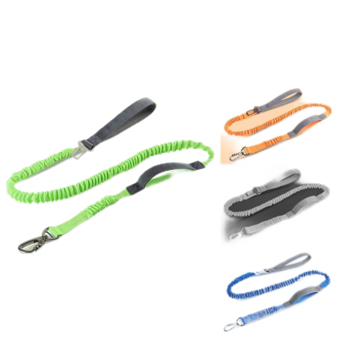 Elastic Leash para perros a prueba de explosiones de aleación de plata Entrenamiento de gancho, seguridad del automóvil 3