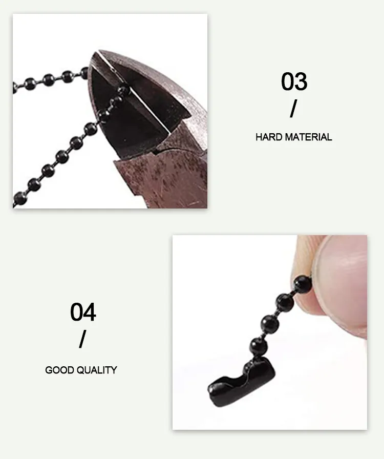 Función Cadena de rodillos de acero inoxidable Pre-cortado 2.4mm Cadena de bolas para Dogtag Tamaño personalizado a prueba de óxido 2