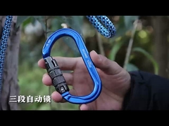 Aluminio 30KN Carabiner para exteriores Logotipo personalizado y color D Forma de escalada Snap Hook