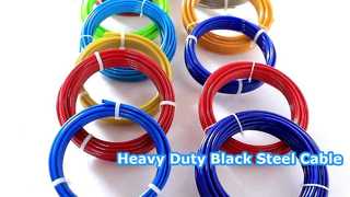 Cable de acero inoxidable negro resistente, carrete de 250 pies