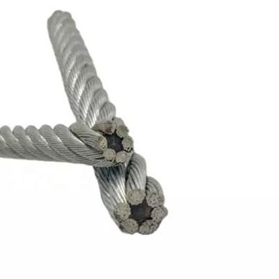 Finalización galvanizada 8 * 19s Cordón de alambre de acero de núcleo Sisal de alto carbono para el diseño de ascensores