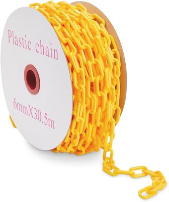 Cadena de seguridad de plástico amarillo resistente a la intemperie