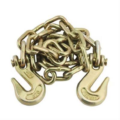 comprar Cadenas de seguridad de remolque de 8 mm de diámetro G70 con ganchos de agarre para control de carga online manufacture