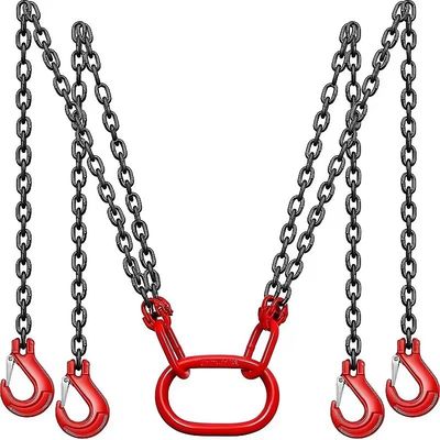 comprar Cuatro ganchos de doble gancho, anillo de eslingas para elevación de cadenas, eslingas para construcción pesada online manufacture