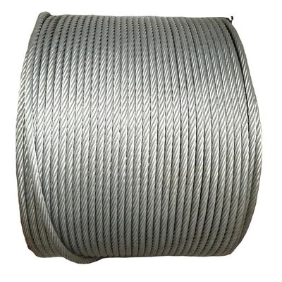 comprar 8mm 12mm 20mm 32mm Acero inoxidable de alto carbono cuerda de alambre galvanizado 6x37 FC IWRC online manufacture