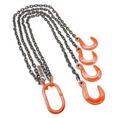 comprar Cadenas de elevación de carga Sling 4 piernas Negro de remolque de corbata Cadenas de aparejo para cargas pesadas online manufacture