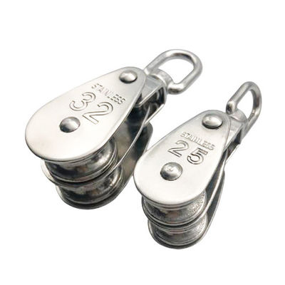 Acero inoxidable duradero S3151 Bloque de polea doble plegable para necesidades de tratamiento de agua