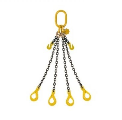 comprar 2t límite de carga de trabajo acabado negro G80 doble pierna de elevación cadena de eslingas para la construcción online manufacture