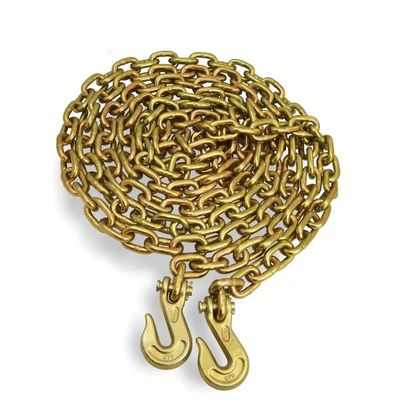 comprar 3/8' X 20 Ft amarillo zinc de trabajo pesado soldado cadena G 70 con gancho de agarre Clevis online manufacture