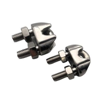Clampada de cuerda de alambre de acero inoxidable de acabado plateado para elevación y rigging necesidades de hardware