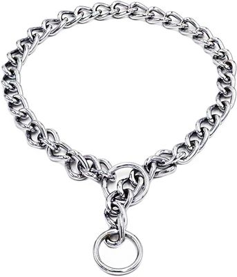 Freezx No deslizante P Cadena de perro ajustable Collar de entrenamiento para perros de metal de aleación de acero