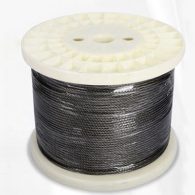 comprar 7x7 Construcción de acero inoxidable cable de cable de barandilla 200FT Negro T316 Cable de avión para cubierta rieles escaleras balaustrada online manufacture