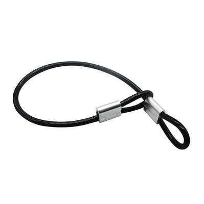 comprar Cable de seguridad de cable de alambre corto negro o personalizado para puertas exteriores 4 mm de acero inoxidable revestido de vinilo online manufacture