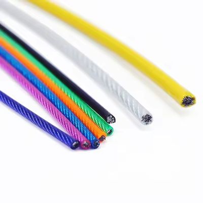 comprar 7*7 Construcción PVC revestido de acero galvanizado cuerda de alambre de acero de 3,0 mm de alto carbono colorido con otro servicio de procesamiento online manufacture
