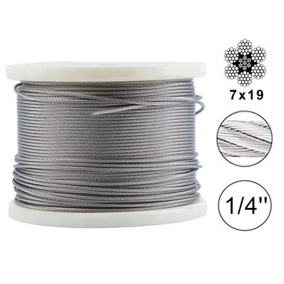 comprar Cuerdas de cable de acero sin revestimiento de 250 pies para cubrir barandillas y kits de hardware Sistema de longitud de 250 pies T316 Cuerdas de alambre de acero inoxidable online manufacture
