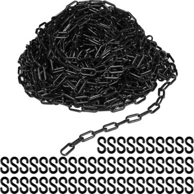 comprar Cadenas de plástico resistentes a la intemperie Enlace de seguridad Barrera de cadena Cadenas de seguridad ligeras para el control de la multitud Líneas de cola Decoración de la entrada del aparcamiento (Negro) online manufacture
