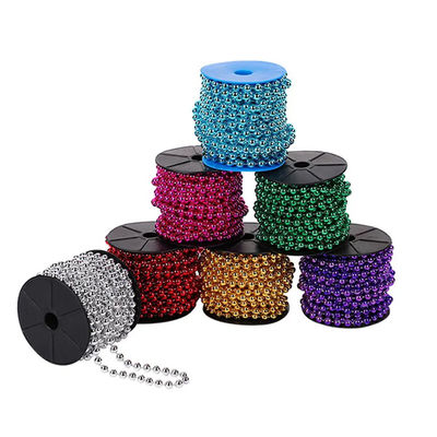 comprar 2.4mm Color personalizado Cadena de bolas de plástico Cadena de bolas de plata Cadena de bolas de oro blanco Cadena de bolas de oro con longitud personalizada Y OEM online manufacture