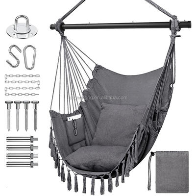 comprar 100*130cm 320g poliéster-algodón cuerda colgante colgante hamaca con dos almohadas online manufacture