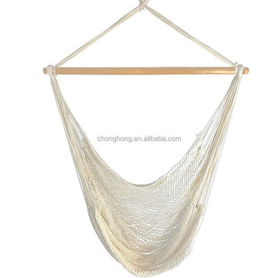 Silla de hamaca de cuerda blanca exterior interior con soporte