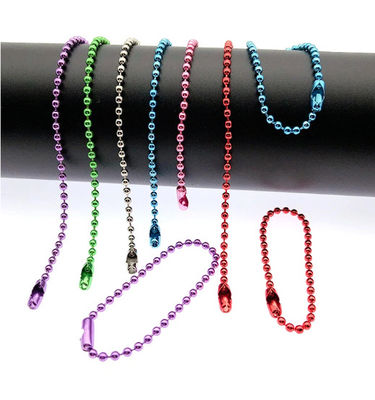 comprar Colorido 120mm Largo Color Mezclado Metal Ajustable Antigua Bola Cadena con Conector de Perlas Cerradura llavero online manufacture