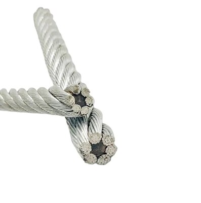 Un buen precio. Cable de alambre de acero galvanizado de la norma ASTM 6x37 FC para levantar y tirar con acero de alto carbono en línea