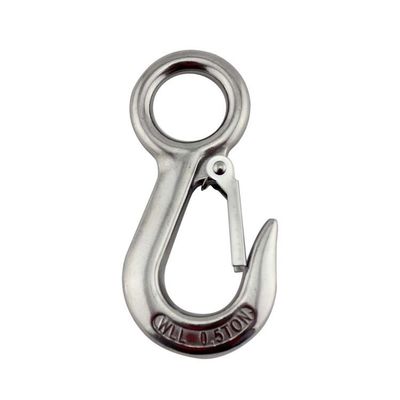 Un buen precio. 304 de acero inoxidable Gran ojo grúa gancho de elevación con llave OEM y diseño duradero en línea