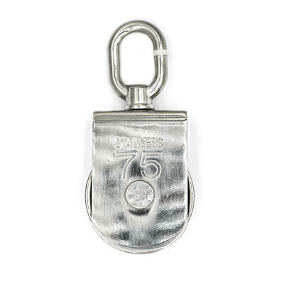 Un buen precio. Zinc recubierto acabado de acero inoxidable 304 cuerda de alambre de elevación de polea bloque 25mm en línea
