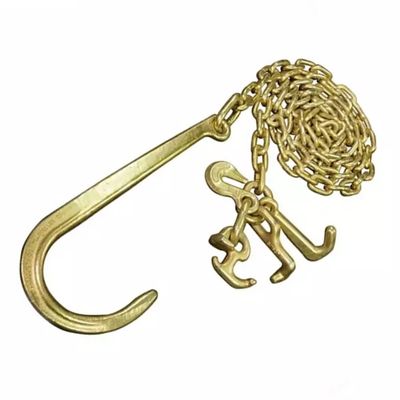 Un buen precio. Diámetro 8 mm Negro Amarillo Cadenas de transporte galvanizadas Cadenas de remolque con ganchos en línea