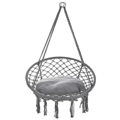 Un buen precio. Silla colgante de acampada tejida a mano Macrame Silla colgante de cuerda de algodón moderna en línea