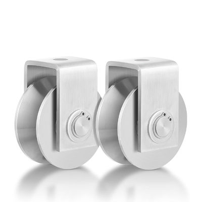 Rodillas con ranura en V puertas correderas rodillos de doble rodamiento rueda para puertas correderas