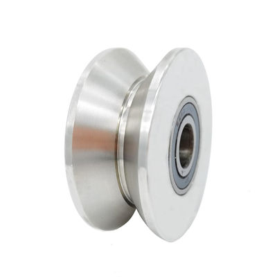 Rueda de ranura en forma de V Rueda de puerta de rodadura de acero inoxidable Rueda de puerta corredera Rueda de puerta de rodadura de carga pesada