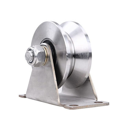 Un buen precio. Rueda de ranura de acero inoxidable ruedas de rueda de rueda de trabajo pesado ruedas de puerta corredera en línea
