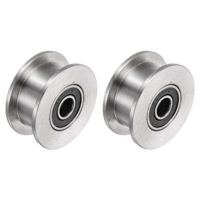 Un buen precio. Rodillos de doble rodamiento de puertas correderas de acero inoxidable para vías invertidas en línea