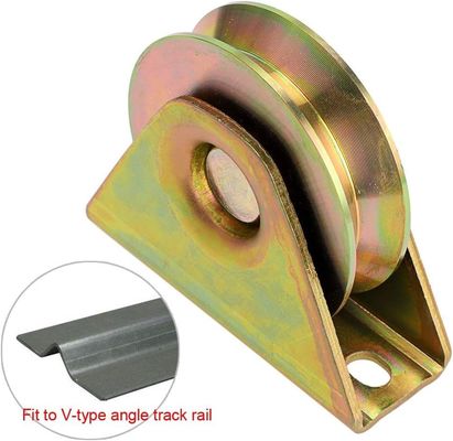 Un buen precio. 50mm 60mm Diámetro puerta corredera rodillo corredera polea U / V / Y ranura rodamientos de color de zinc rueda de pista en línea