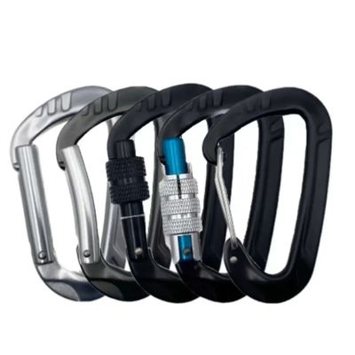 Un buen precio. Carabiner de bloqueo de tornillo de equipo de escalada de aluminio de 12kN para gimnasio y exploración al aire libre en línea