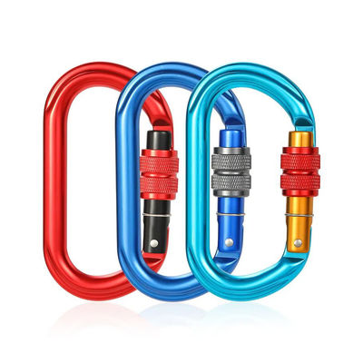 Un buen precio. Logotipo personalizado y color de forma redonda de aluminio de escalada Snap Hook para exteriores 25KN en línea
