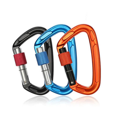 Un buen precio. 24KN Logotipo personalizado al aire libre de aluminio de escalada Snap Hook Carabiner Producto de la industria pesada en línea