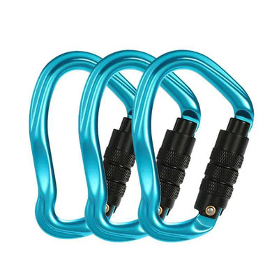 Un buen precio. Carabiner de bloqueo de gancho rápido de aleación de aluminio 23kN para aplicaciones de escalada pesada en línea