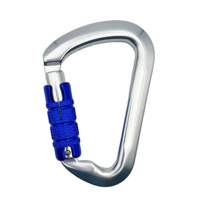 Un buen precio. 30KN Logotipo personalizado y color D forma de escalada Gancho de escalada con mecanismo de triple bloqueo en línea