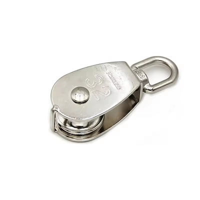 Un buen precio. AISI316 Accesorios de cuerda de alambre de bloque de polea Ojo giratorio Bloque de polea de hoja única en línea