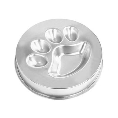 Un buen precio. NO Tiempo de fijación del plato de alimentación de mascotas con material de acero inoxidable redondeado y antideslizante en línea