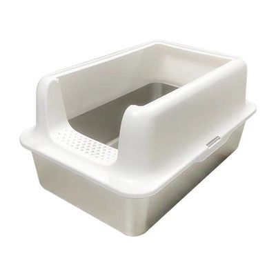Un buen precio. EasyClean Residuos de acero inoxidable caja de basura para gatos cerrada suministros de PET redondeados extra grandes en línea