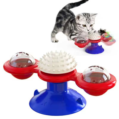 Un buen precio. Molino de viento giratorio lindo Aumentar el coeficiente intelectual Rascar Interactivo juguetes para gatos Juguetes de hierba para gatos en línea