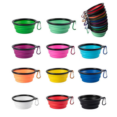 Un buen precio. Cuenco de perro portátil plegable de silicona para mascotas Cuenco para perros alimentos agua plegable TPE Cuencos para mascotas para perros alimentación plegable en línea