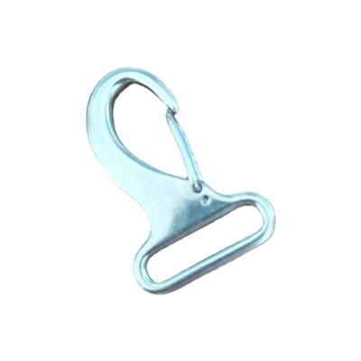 Un buen precio. Accesorio de acero inoxidable Fijación del gancho de resorte con gancho de cinturón en forma de huevo de plata de 32 mm en línea