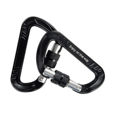 Un buen precio. Certificado CE Puerta de tornillo de forma D Carabiner de aluminio para escalar acabado galvanizado en línea