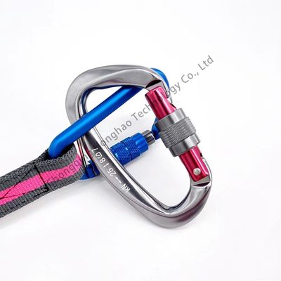 Un buen precio. Alpinismo y rescate a gran altura Carabiner de cerradura de tornillo de forma D con acabado de zinc en línea