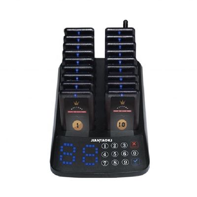 Un buen precio. 16 Pagers de montaña eléctrica vibrante para clientes que hacen cola Wine Red Pager y batería de litio de 300mAh en línea
