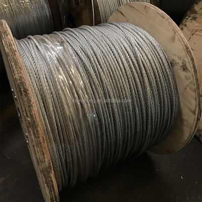 Un buen precio. Cuerda de alambre de acero galvanizado de construcción 6x19 de 3-32 mm de diámetro para aplicaciones de elevación y marinas en línea
